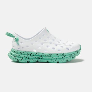 Revive Kids - White / Electric Teal Speckle